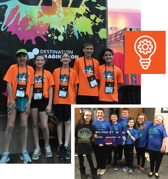 Innovation Destination Imagination students and students from Ayer